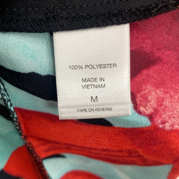 (B10) 7th Avenue Ny & Co. Cutout Printed Peplum Blouse, Size Medium, NWT - Picture 7 of 8